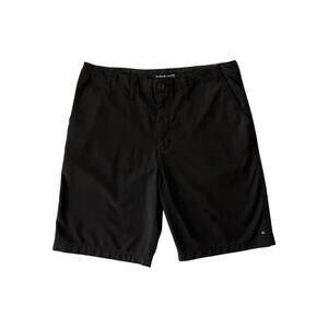 Quiksilver Black Boardshorts Mens Size 34 Embroidered Pockets Skater Bermuda Y2K